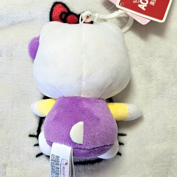 New with Tags Sanrio Hello Kitty Purple Plush with Clip - Picture 3 of 6
